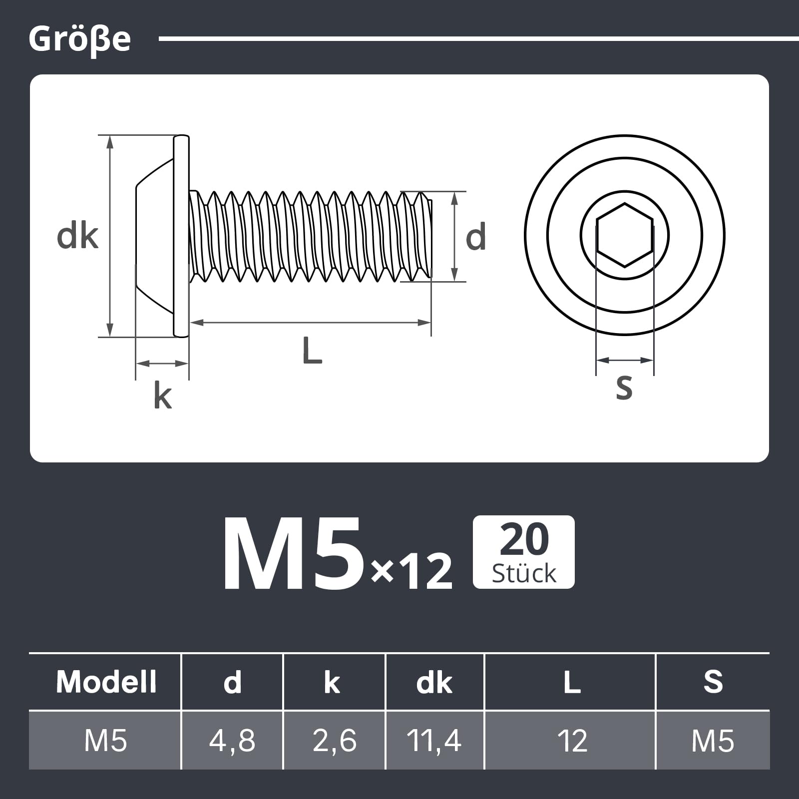 Viti A Testa Bombata M5x12mm Grado 10.9 | Lotto 100 Pezzi In Acciaio Carbonio Per Meccanica E Fai Da Te - Foto 3