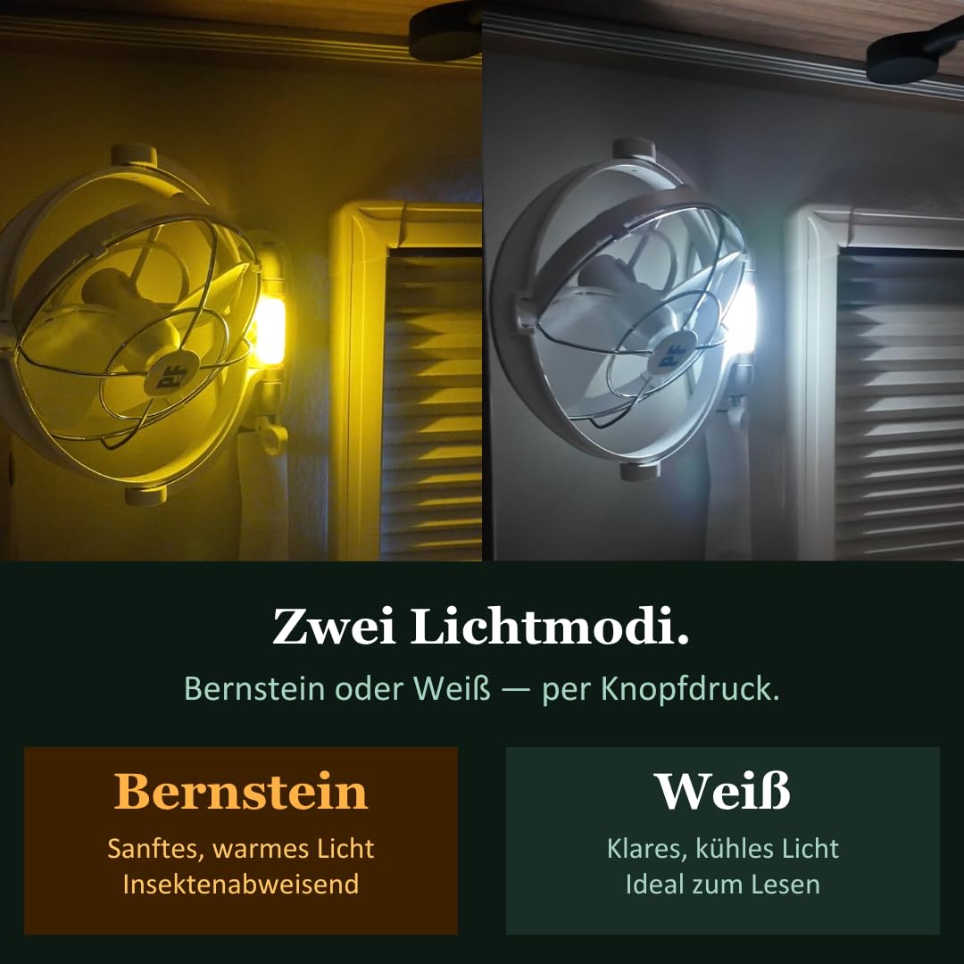 Portsea Arlo Wohnwagen Ventilator 12V/24V – Leiser Camper Fan mit Fernbedienung, Timer, LED & Insektenlicht, für Wohnmobil, Van, Caravan & Boot