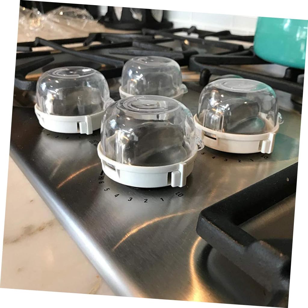SECFOU 4pcs Kitchen Stove Knob Covers Boy Girl Safety Gas Knob Protection High-Grade Material Secure Design for Peace of Mind Prevent Accidental Oven Control and Girls