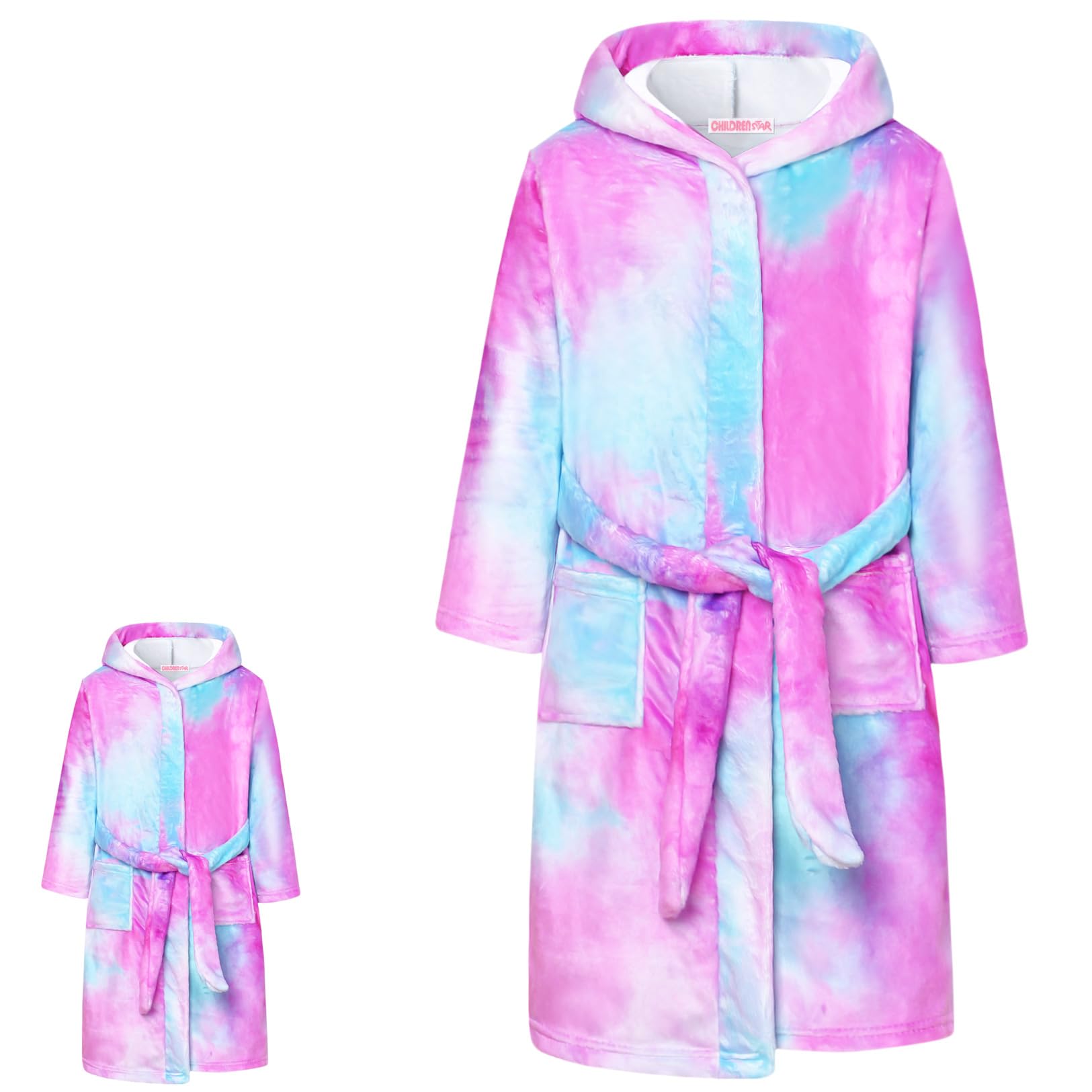 CHILDRENSTAR Matching Girls & Doll Robe Kids Bathrobes Plush Soft Fleece Pajamas Sleepwear