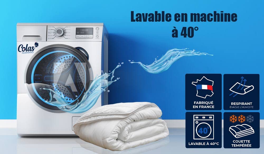 COLAS NORMAND | Piumino 240 x 220 cm | Piumino antitraspirante Lyocell | proprietà assorbenti | Temperato | Per tutte le stagioni | Produzione francese | Lavabile in lavatrice a 40 °C