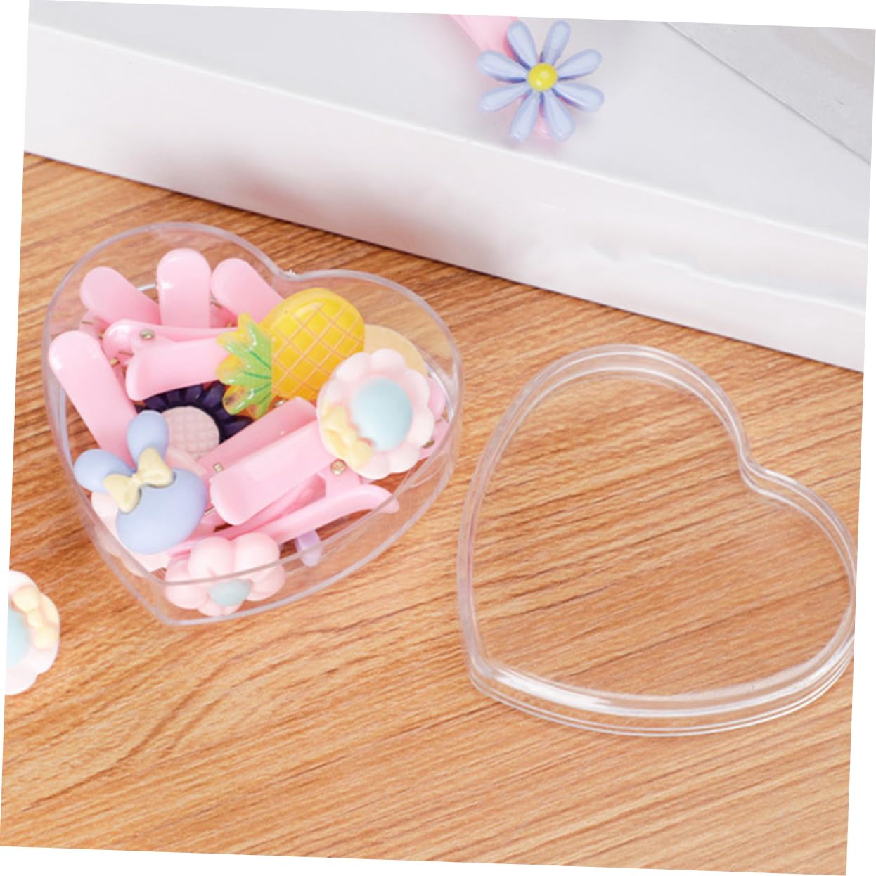 Amazon.co.jp: Ciieeo 6個ハート型透明収納ボックス 小さな