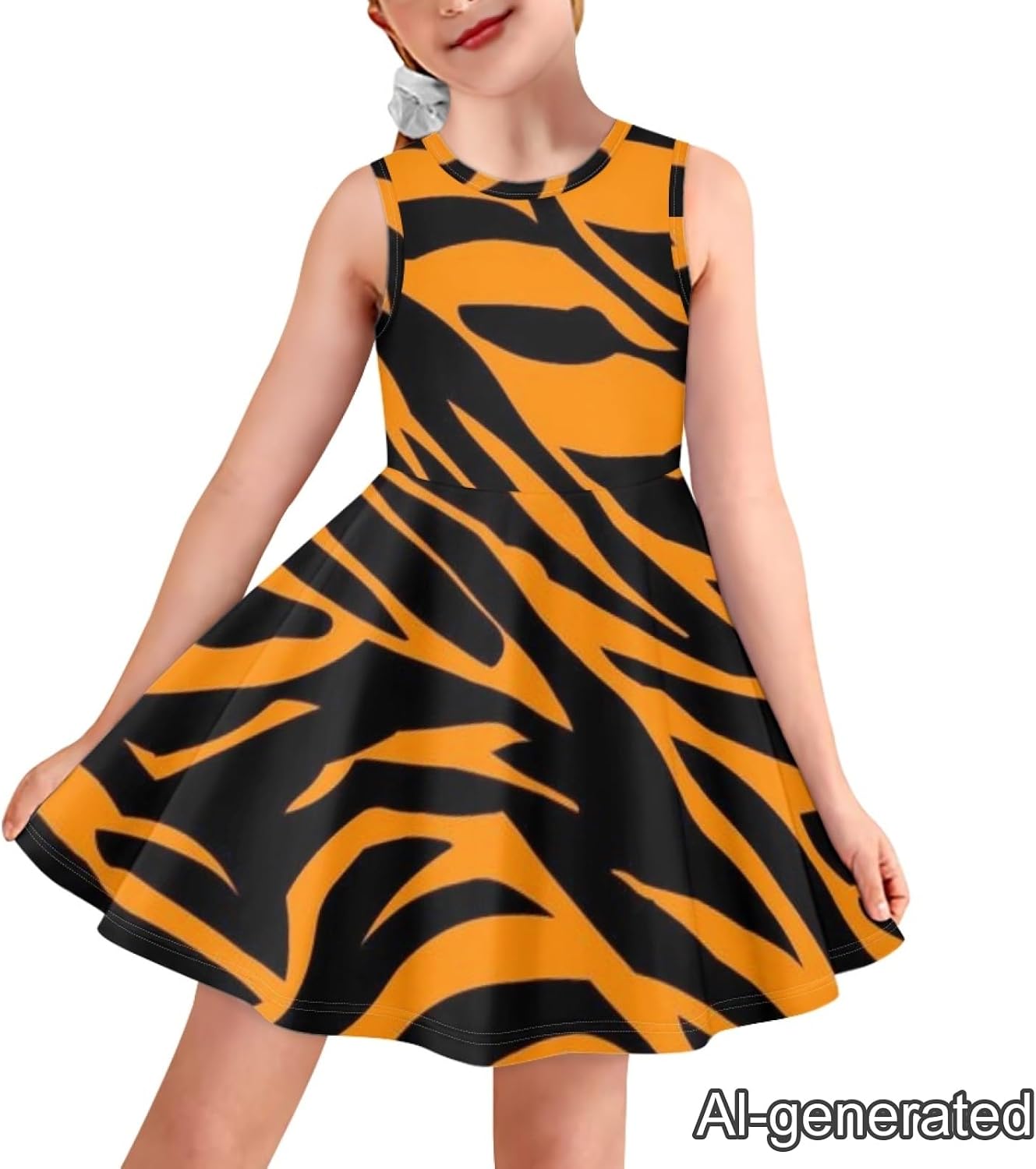 Dreaweet Cute Girl's Dresses Casual Loose Tank Party Dress Midi Swing Dresses Cute Shift Dress for 3-16 Years Old Kids