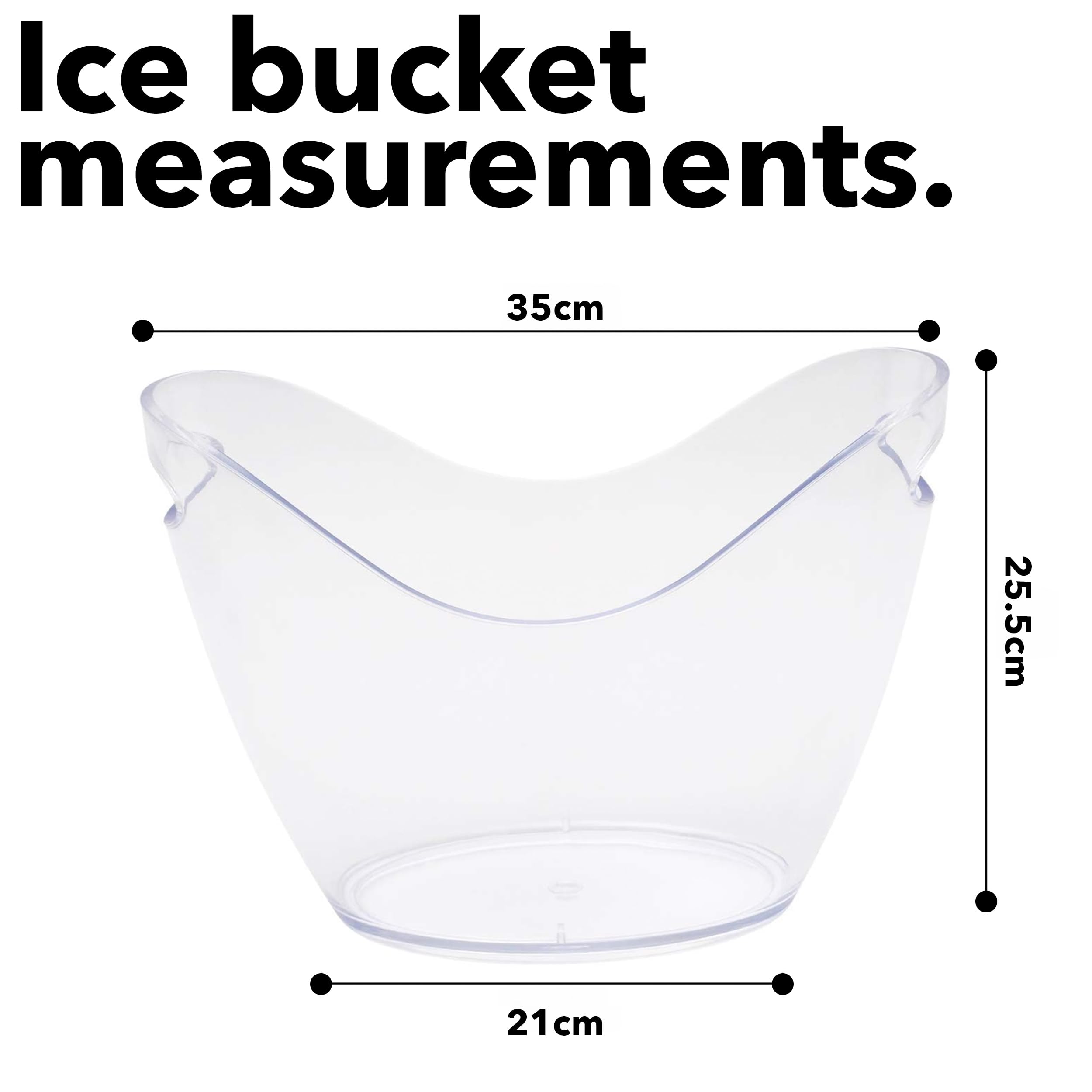 Cubo de hielo de plástico acrílico grueso de 8 l, perfecto para champán, vinos y cervezas