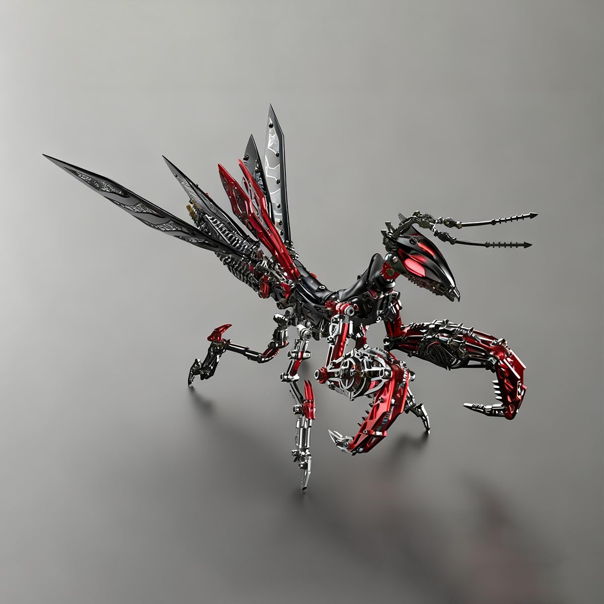 3D-DIY-Modellbausatz für mechanische Metall-Gottesanbeterin Kreatives Ornament (über 1000 Teile)