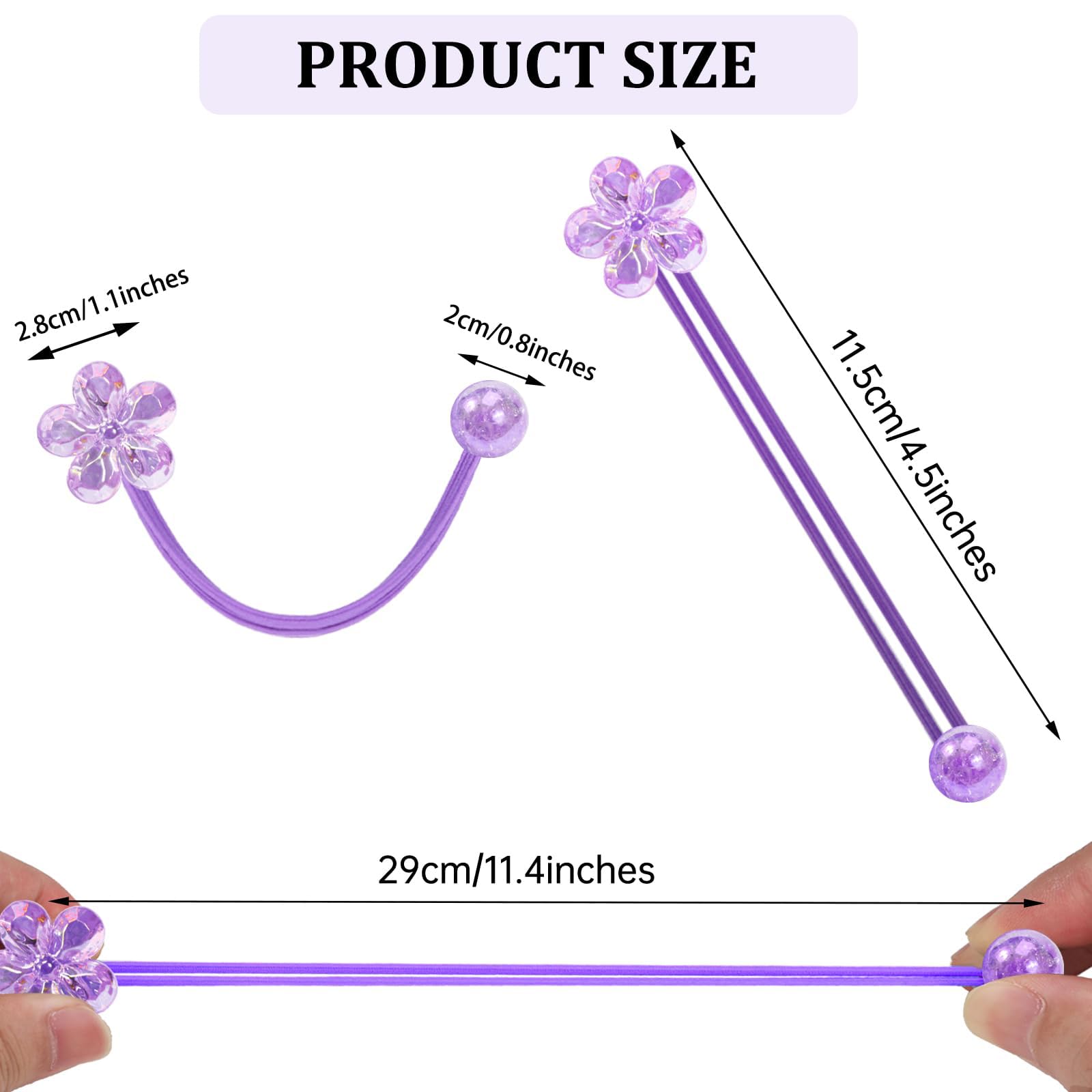 Yeomju 12-Piece Ball Charm Hair Ties for Girls Colorful Camellia Pearl Ponytail Beads with Balls, Damage-Free, Suitable for All Ages - Image 2