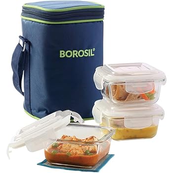 signoraware director glass lunch box with bag 581