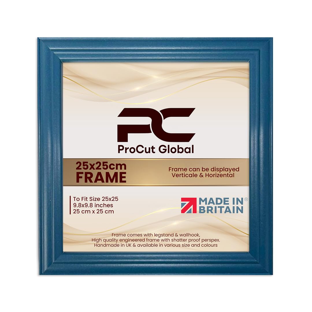 Procut Global 25x25CM Navy Blue Picture Frames - Classic Wooden Photo Frame with Shatterproof Perspex for Wall or Tabletop - Perfect for Posters, Certificates & Prints - Sizes & Colors Available โ image 1
