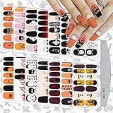 14 Sheets Halloween Nail Wraps Adhesive Stickers, EBANKU Halloween Nail Polish Wraps Adhesive Nail...