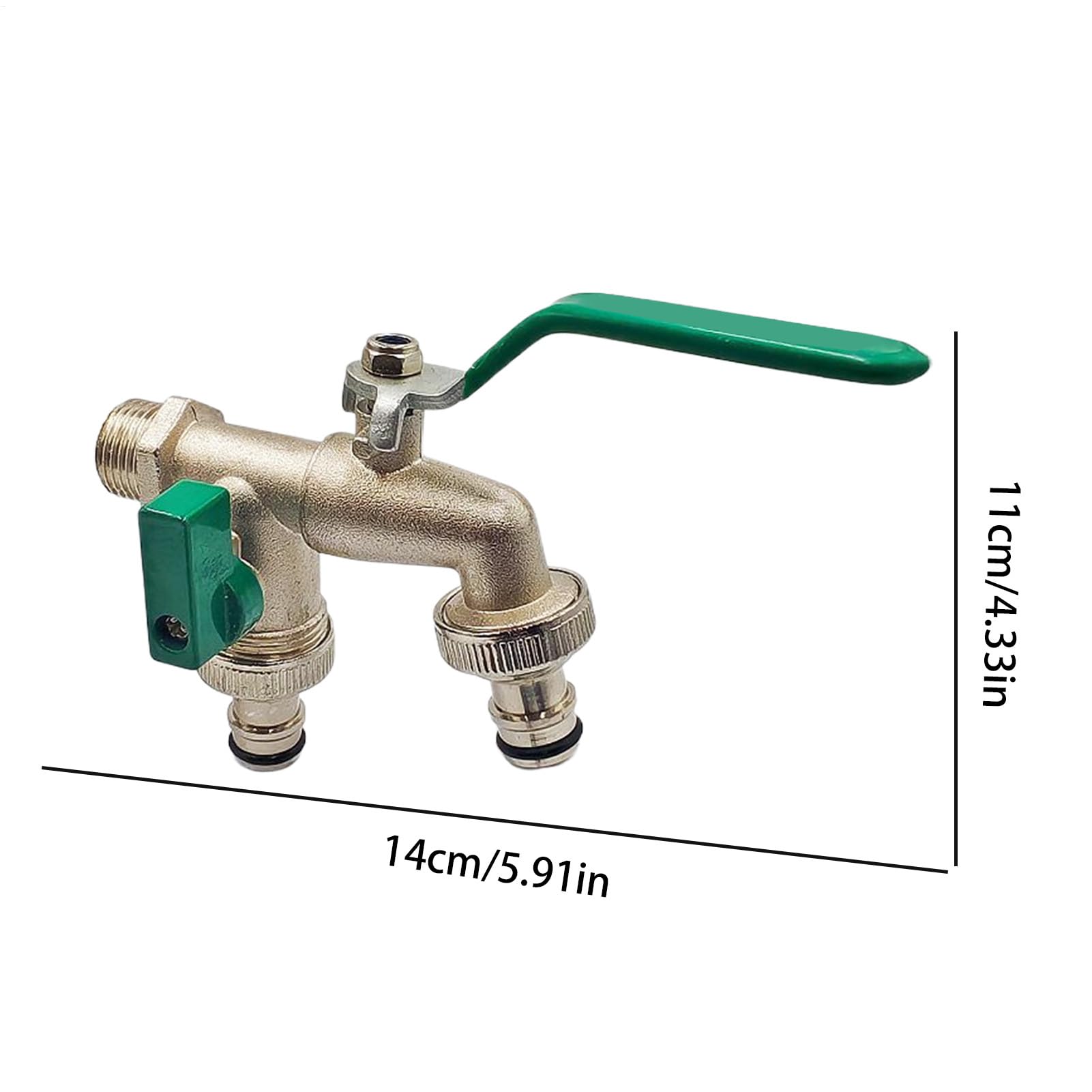 Diviseur De Robinet 2 Voies En Laiton - Pour Jardin, Balcon, Salle De Bain, Haute Pression, Avec Joints