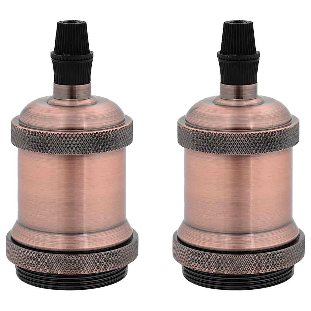 2 szt. oprawki do lamp E27 czerwono-brązowe aluminium Vintage Edison oprawa do lamp wiszących