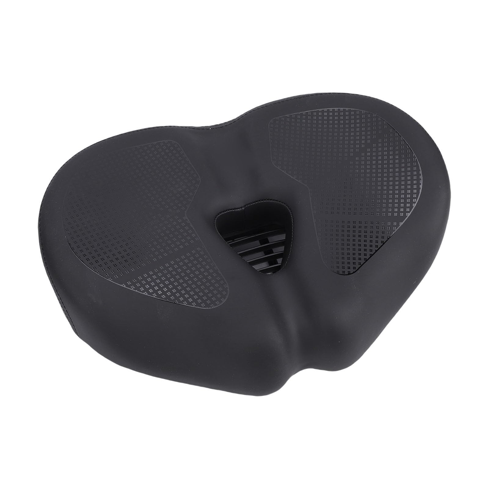 Vvikizy Bike Seat Cushion, Hollow Air Channel Open Center Structure with Extra Thick Soft Sponge, Shock Absorbing Rail for Cycling Comfort (Black)