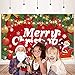 Merry Christmas Photo Backdrop with Photo Props, Kids Christmas Party Banner, Christmas Theme Party Decorations, 32Pcs Christmas Photo Booth Props, Christmas Backdrop for Photograph 71x43 Inches