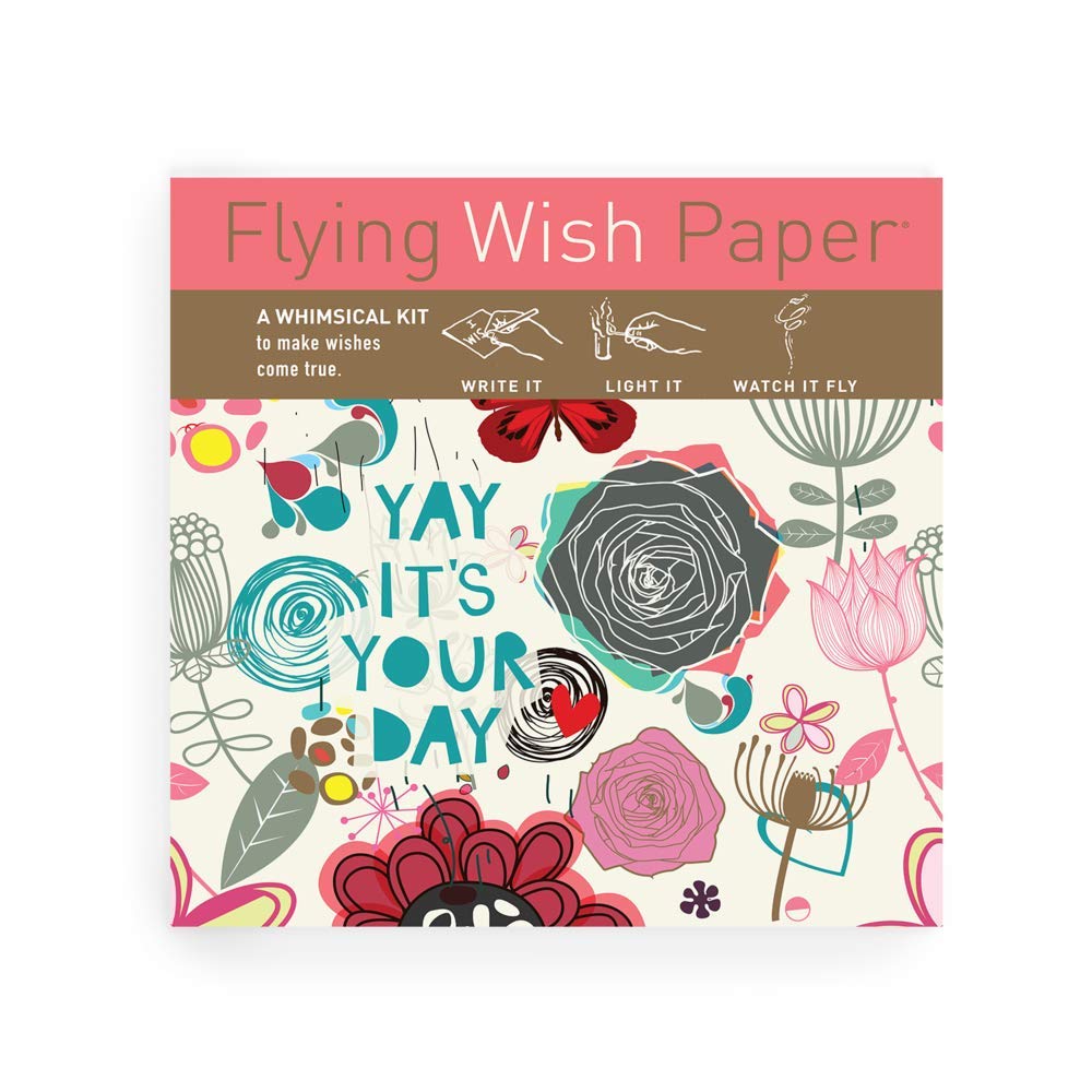 Yay It's Your Day, FLYING WISH PAPER - Licensed Original Artwork, Mini Wishing Kit, 5" x 5"