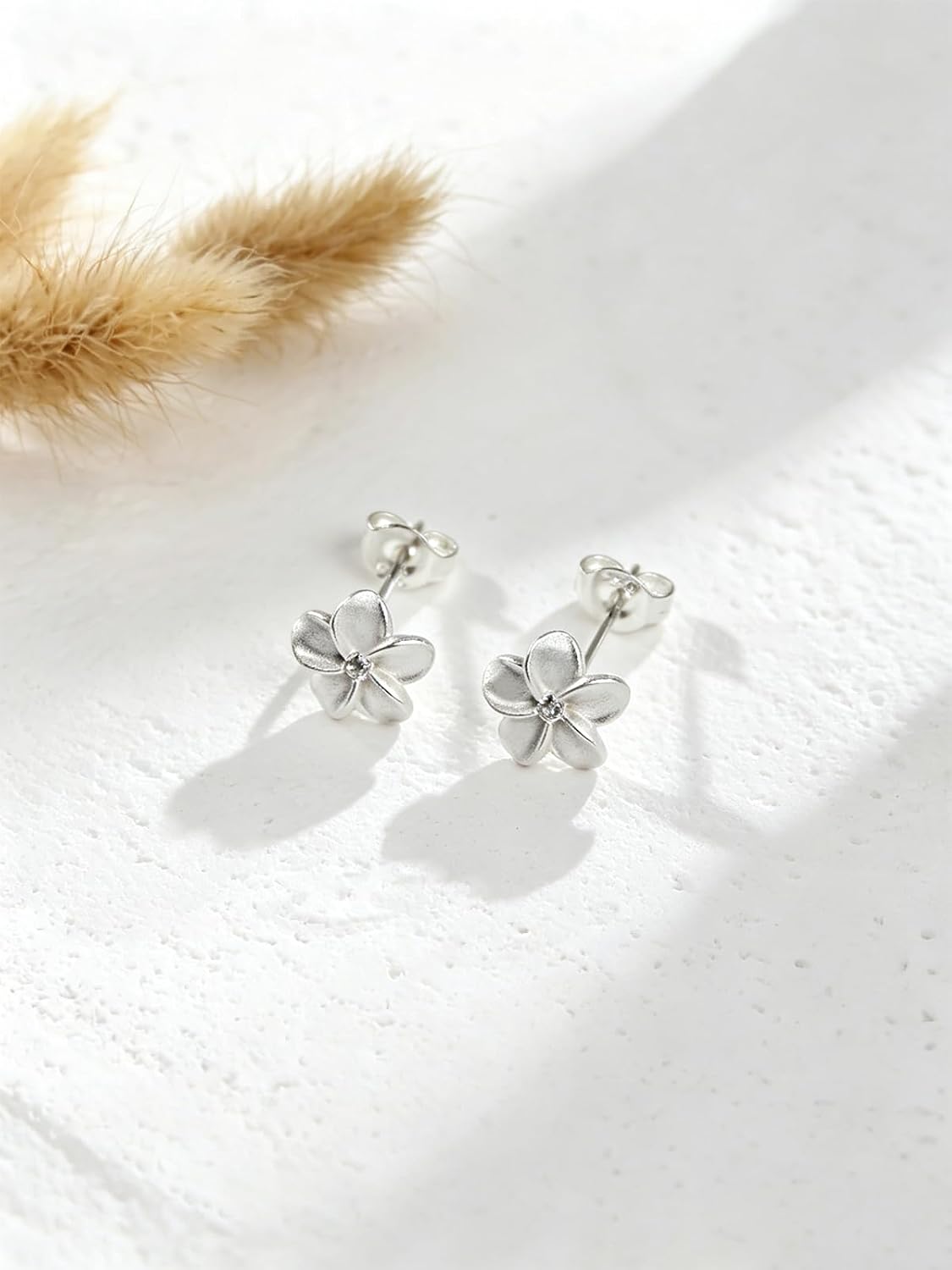 925 Sterling Silver Stud Earrings for Women Small Flower Earrings