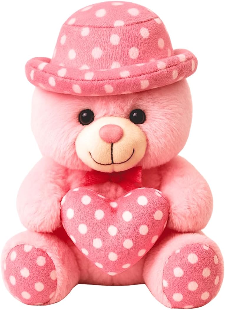 TOYTALES Soft Teddy Bear with Pink Cap – 30CM Plush Stuffed Toy for Kids, Girls & Boys | Huggable Cute Teddy Bear Gift for Birthday, Anniversary & Valentine (Pink)