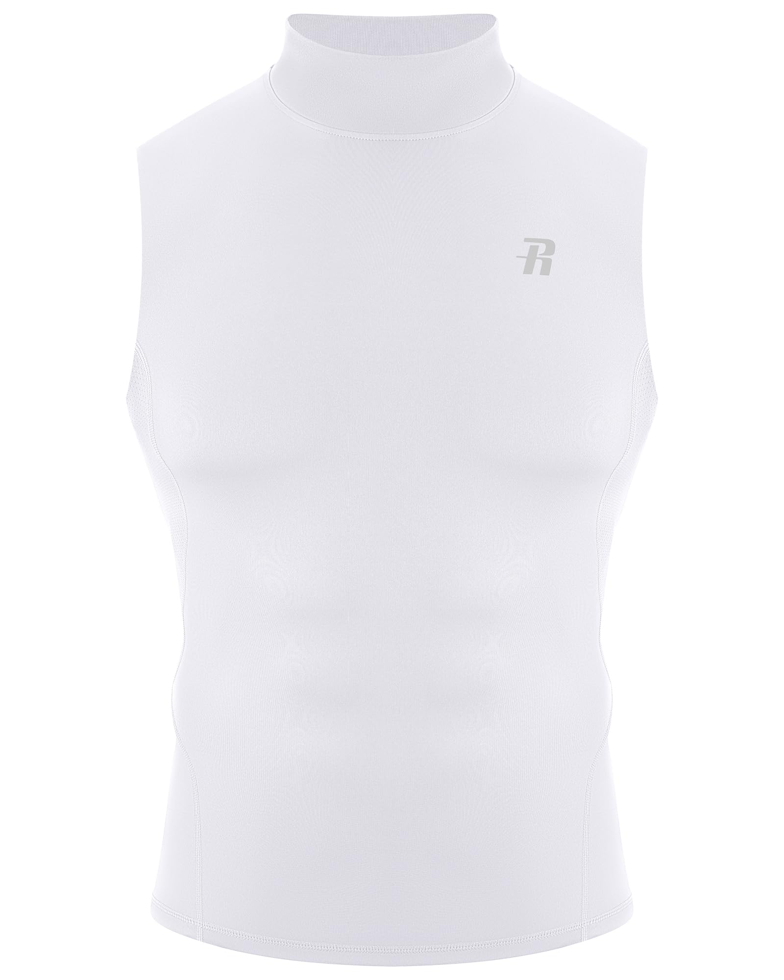 Runhit Herren Kompressionsshirt Tank Top Ärmellos Stehkragen, UPF 50+ Funktionsshirt Atmungsaktiv Schnelltrocknend Laufshirt, Leicht Sport Unterhemd für Gym Fitness Training