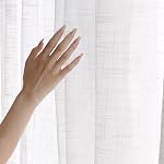 Rideaux blancs pour le salon 84 pouces Long Linge Filtration de lumière texturée Blanc de base Semi Sheer Rideau de fenêtre Set pour chambre Bureau rider Gratuit 54. 2 Panneaux Grommet Top