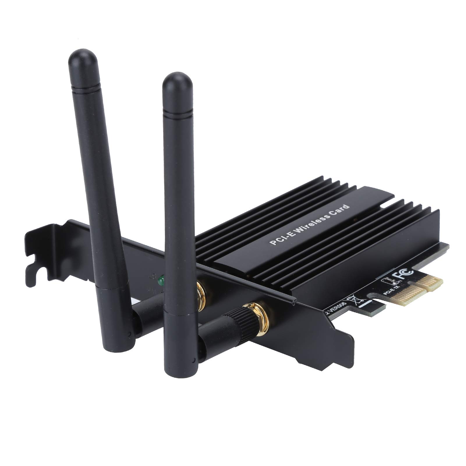 Sxhlseller Adaptateur WiFi 6 PCIe 3000 Mbps avec Bluetooth 5.0 |Carte Réseau de Bureau AX200 Pro Double Bande 2,4 G/5 GHz 802.11ax pour 10 64 Bits (Black)