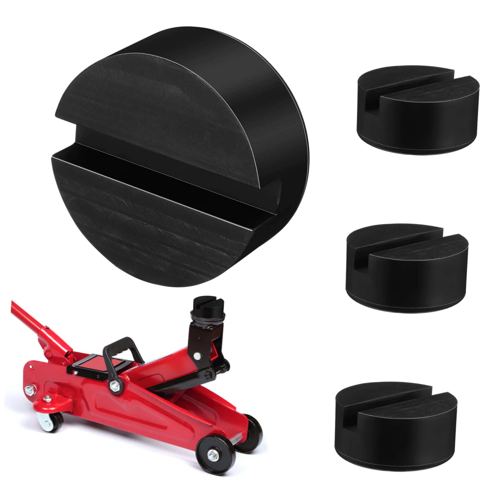 Zerodeko 3 Set Blocco Di Gomma Messa A Martinetto Per Auto Gomme Veicolo Zecche Cuscinetto Jack Universale Cuscinetti Per Martinetti Da Pavimento Gomma Da Cancellare Nero 4 Pezzi * 3