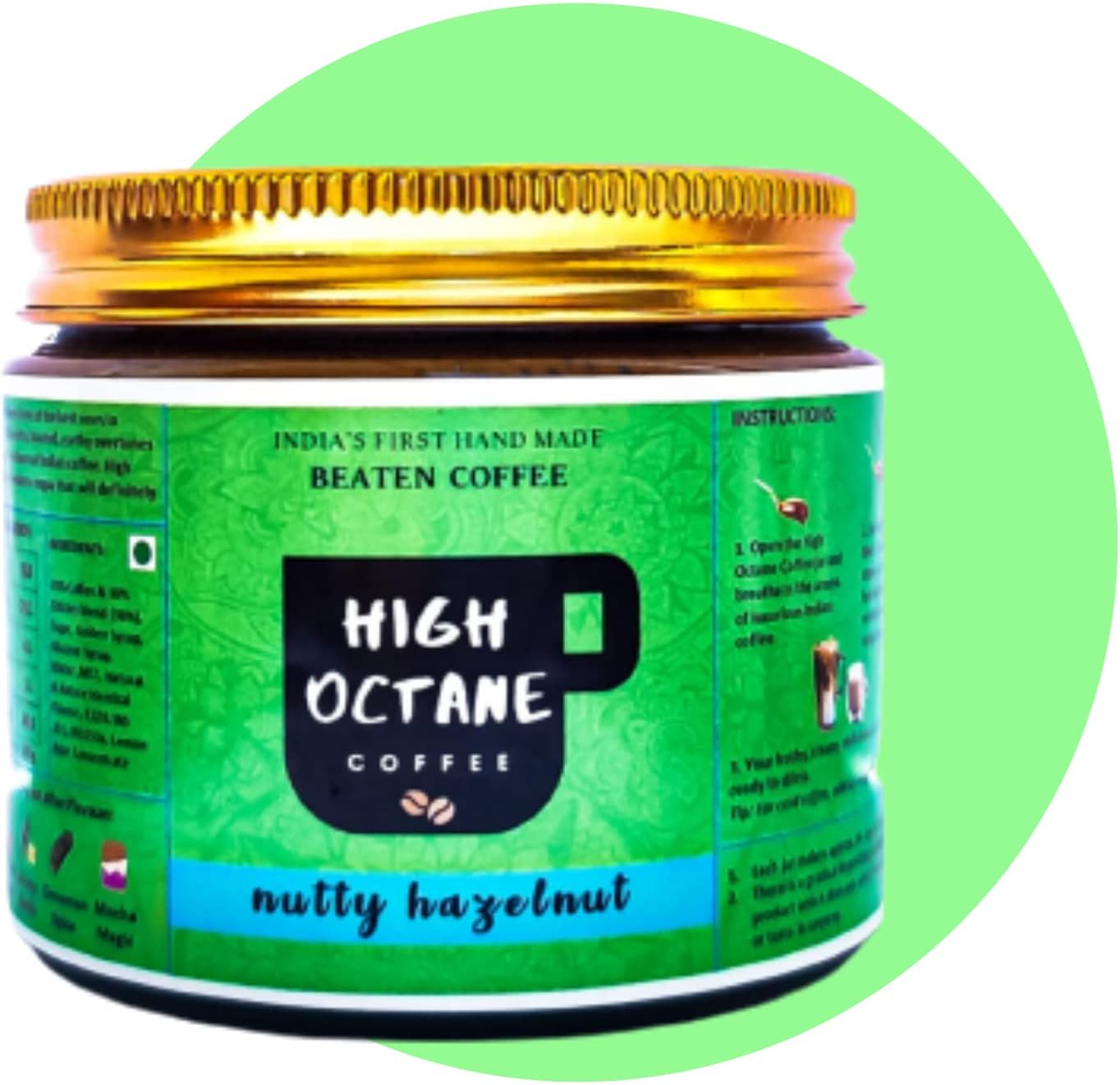 Nutty Hazelnut Coffee | Hazelnut Flavoured Beaten Coffee Paste | 150 gm | Make Frothy Pheti Hui Hazelnut Coffee At Home ! Just Add Milk | Cafe Like Flavoured Coffee in Seconds | High Octane Nutty Hazelnut Beaten Instant Coffee Paste (150 g)