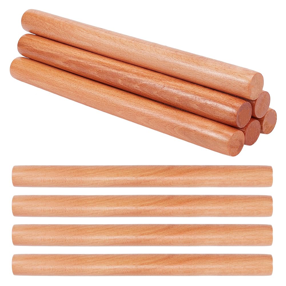 OLYCRAFT 10 Stück Holz Nudelhölzer 30cm Ton Nudelhölzer 27.5mm Durchmesser Klassische Holz Nudelhölzer Rollen Mit Natürlicher Holzstruktur Holz Ton Roller Für Ton Modellier Töpferwerkzeuge