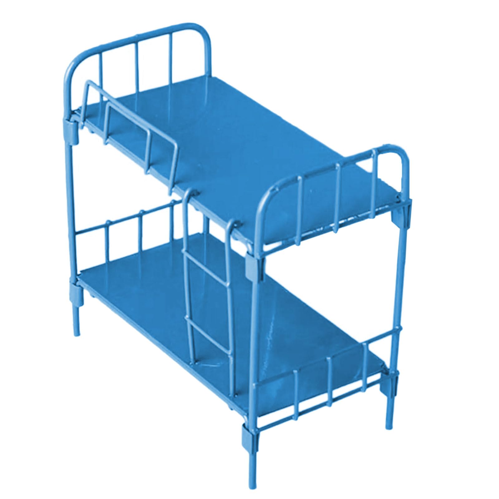 alloneslife 1/12 Scale Miniature Bunk Bed with Ladder for Dollhouses Decors Sturdy Space Saving Design Miniature Wooden Bunk Bed for Dollhouses Furniture