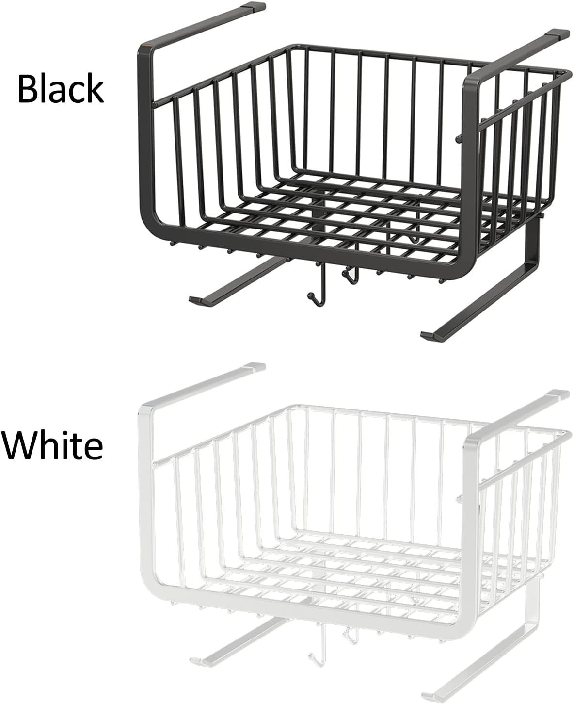 Under Cabinet Storage - Rust-Proof Carbon Steel Hanging Basket for Kitchen Office - Under Desk Shelf