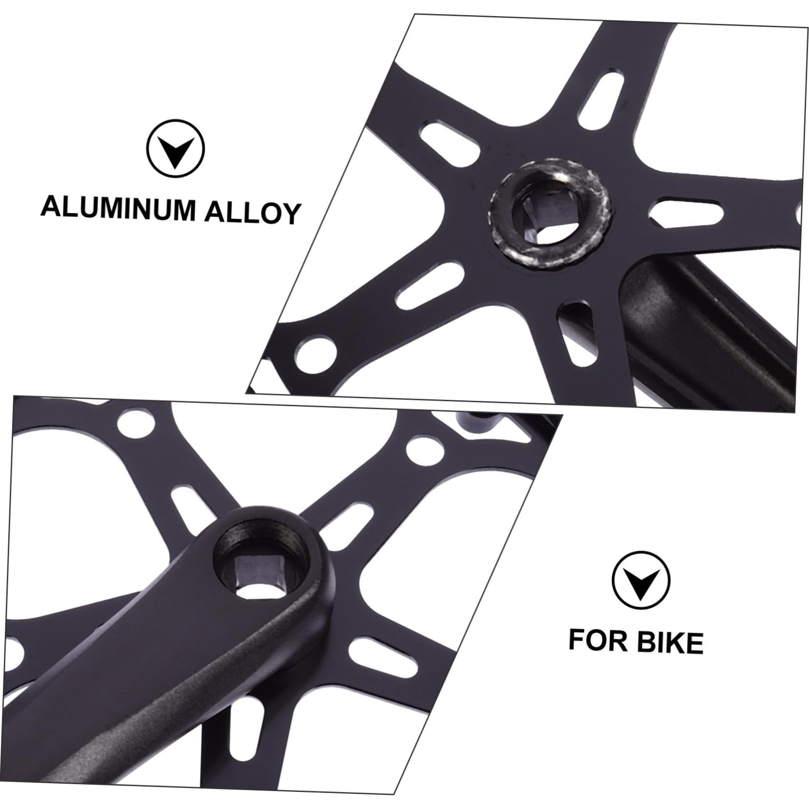 DOITOOL Pedivella Bici Corona Singola in Ferro Nero Resistente all'Usura, Kit di Ricambio per Bici Denti 52t e Lunghezza Braccio Pedivella 170Mm per Accessori per Bicicletta
