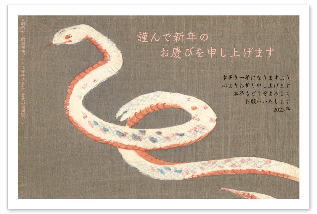 Amazon | 年賀状 2025 お年玉付き 葉書 3枚入 復刻版レトロ おたより