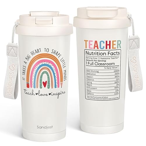 Teachers Stainless Steel 2-in-1 Lid Coffee Tumbler 18 oz, It