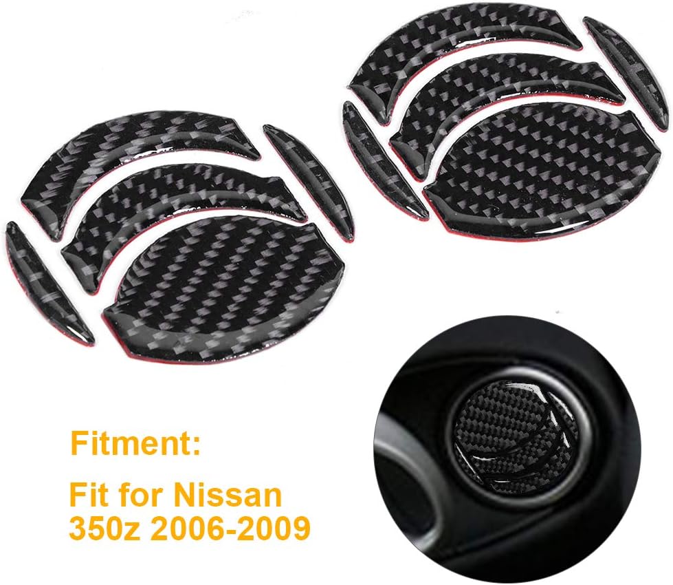 Acouto Carbon Fiber Door Air Vent Trim for 350z 2006-2009 Car Interior Door Air Condition Outlet Vent Trim Cover Decoration Accessories