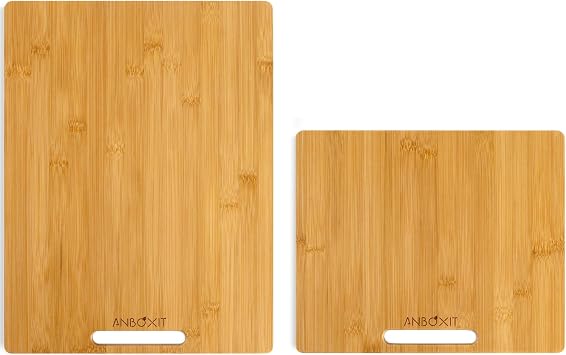 ANBOXIT Appliance Slider, Deep - Large & Wide - Small, Bamboo Sliding Tray for Coffee Maker, Kitchen Countertop Appliance Rolling Tray, Coffee Pot Slider Tray with Rubber Wheels