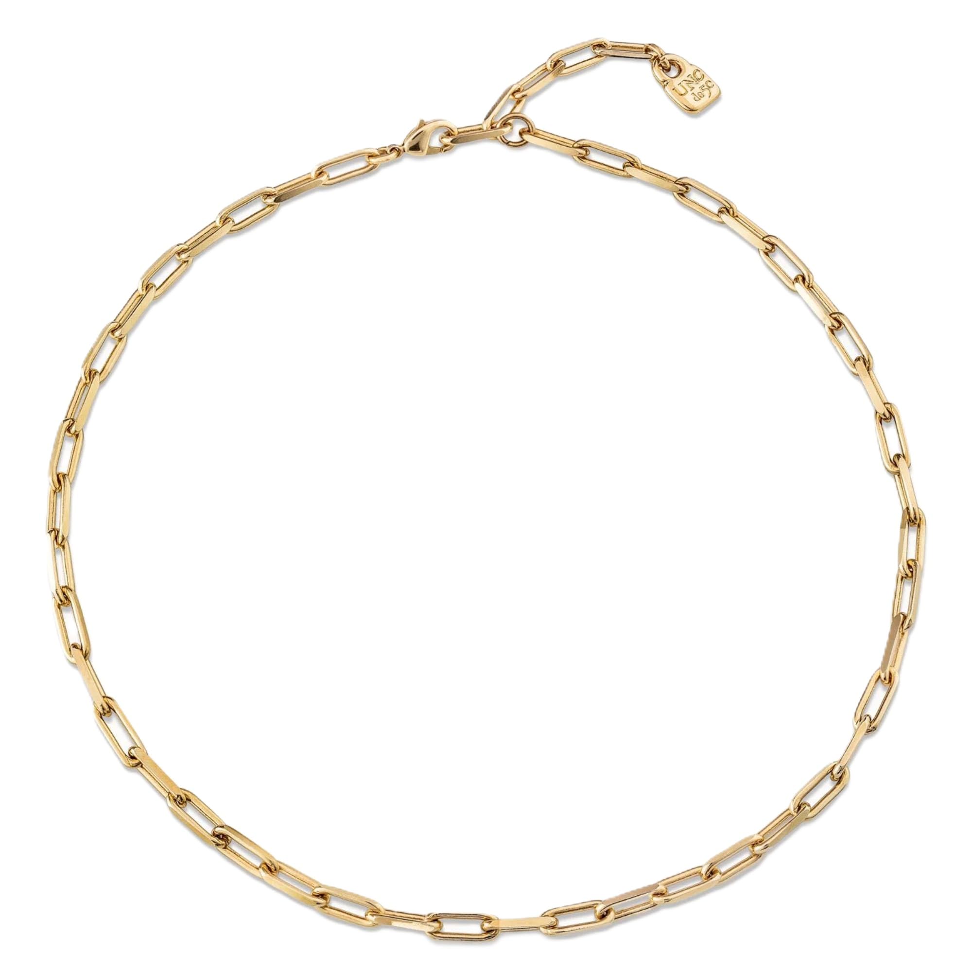 Unode50 Men's Gold Short Link Chain Charm Necklace