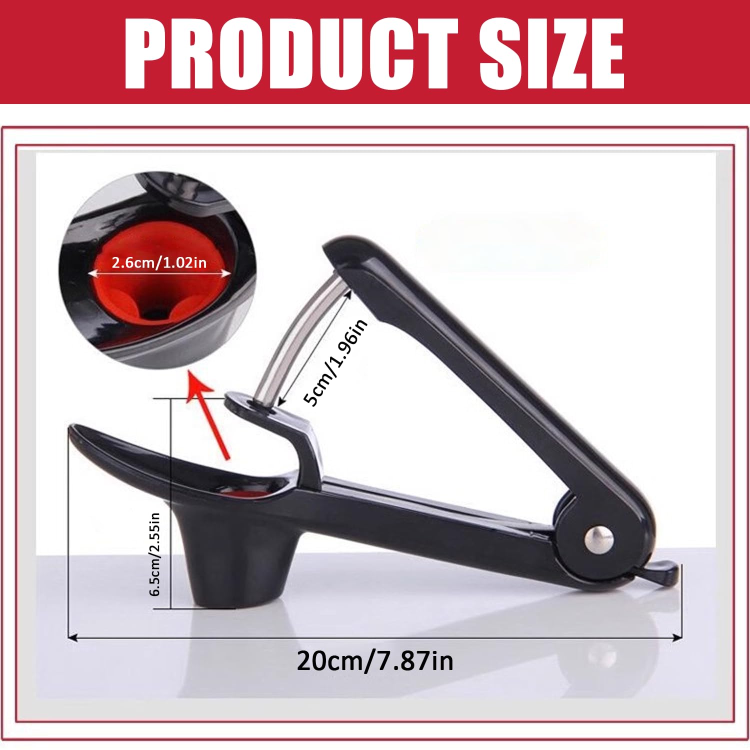 Dénoyauteur Cerises Manuel en Acier Inoxydable - Snocciolateur pour Olives & Fruits à Noyau, Outil Élégant pour Confiture, Desserts et Cuisine Maison (Noir)