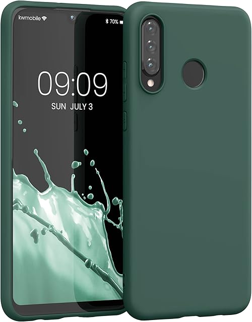 kwmobile Case Compatible with Huawei P30 Lite Case - Soft Slim Protective TPU Silicone Cover - Forest Green