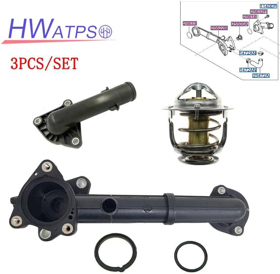 25622-02501 Set of Engine Coolant Thermostat Housing Fits Hyundai Atos 98-04 1.0L-L4 902937 25622-02566,25500-02800,25632-02766