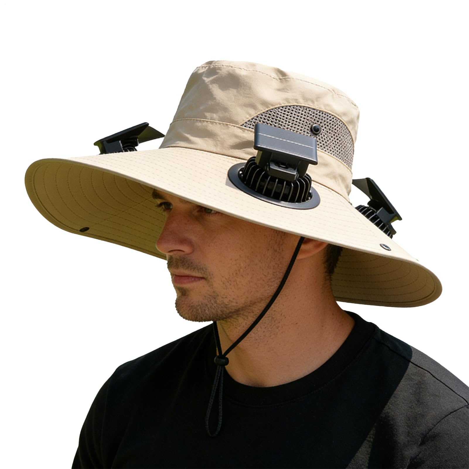 Gorra con Ventilador Solar,4 Ventiladores Alimentados por Energía Solar para Protección | Gorra Exterior de Verano,para Exteriores: Camping, Jardín, Senderismo