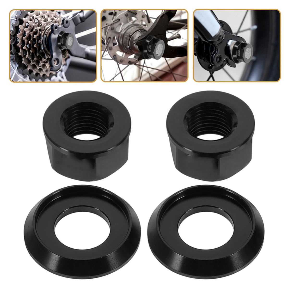 Cabilock 30 Piezas Tuerca del Eje del Cubo de Bicicleta M10 Negra,