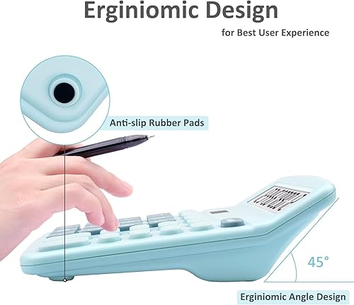 Miniatura 4 de Calculadora de escritorio de oficina, lindo caculador con doble fuente de alimentación, calculadoras básicas de escritorio con pantalla LCD grande