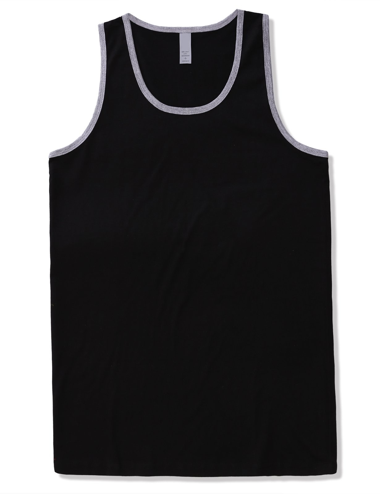JD Apparel Men's Basic Athletic Jersey Tank Top Contrast Binding, Amc1792_black/Grey , X-Large