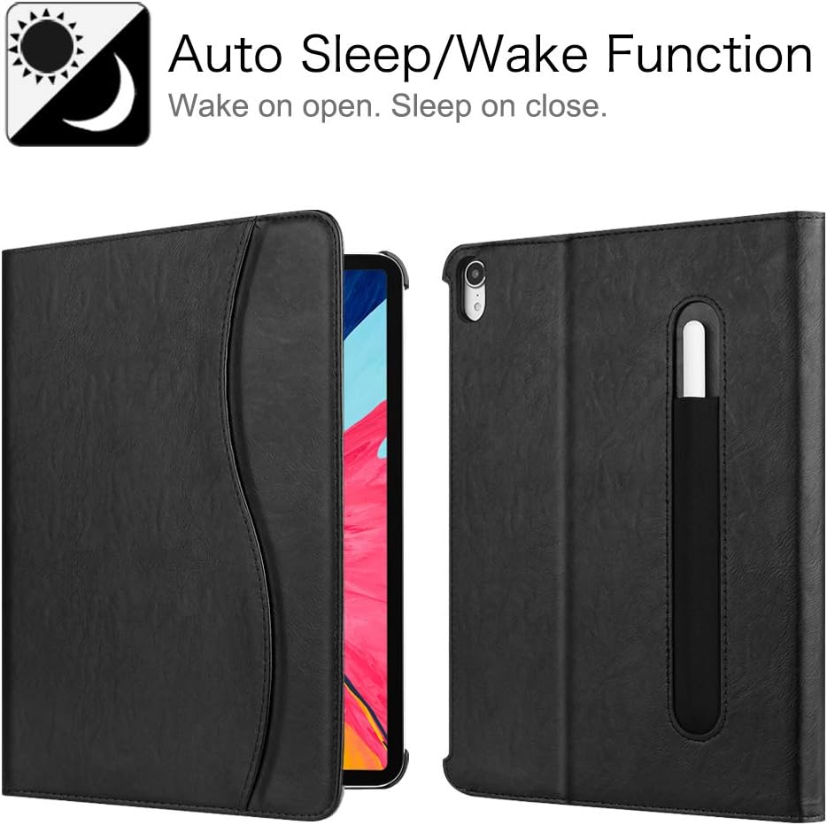 Fintie Case for iPad Pro 11" 2018 (Not for iPad Pro 11 2020) - Multi Angle Viewing Cover with Pocket [Secure Pencil Holder] Auto Sleep/Wake, Classic Black