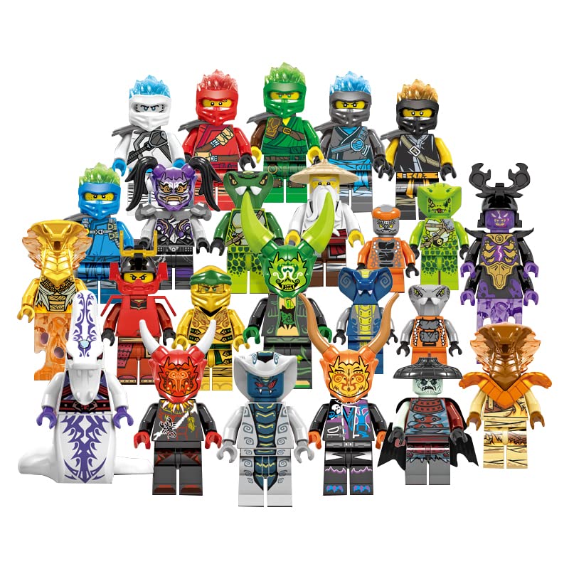 1 lot de 24 figurines Nija pour fans de films Ninjago avec armes Nija, blocs de construction à collectionner pour garçons et filles