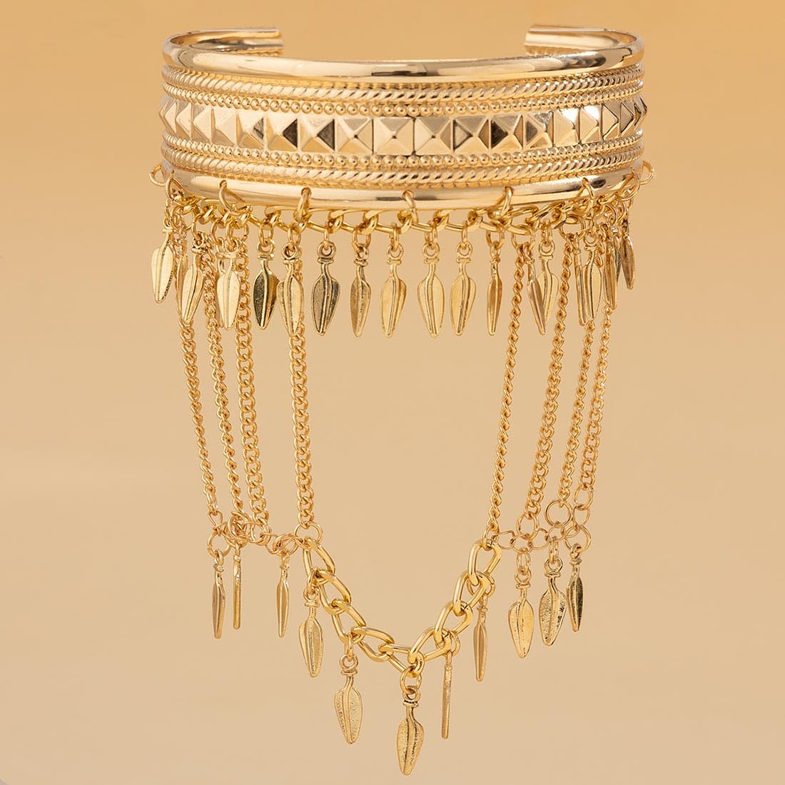 Cubahop Vintage égyptien ouvert bras chaîne Multi - couches gland pendentif bras avec chaîne bracelet haut du bras pour les femmes