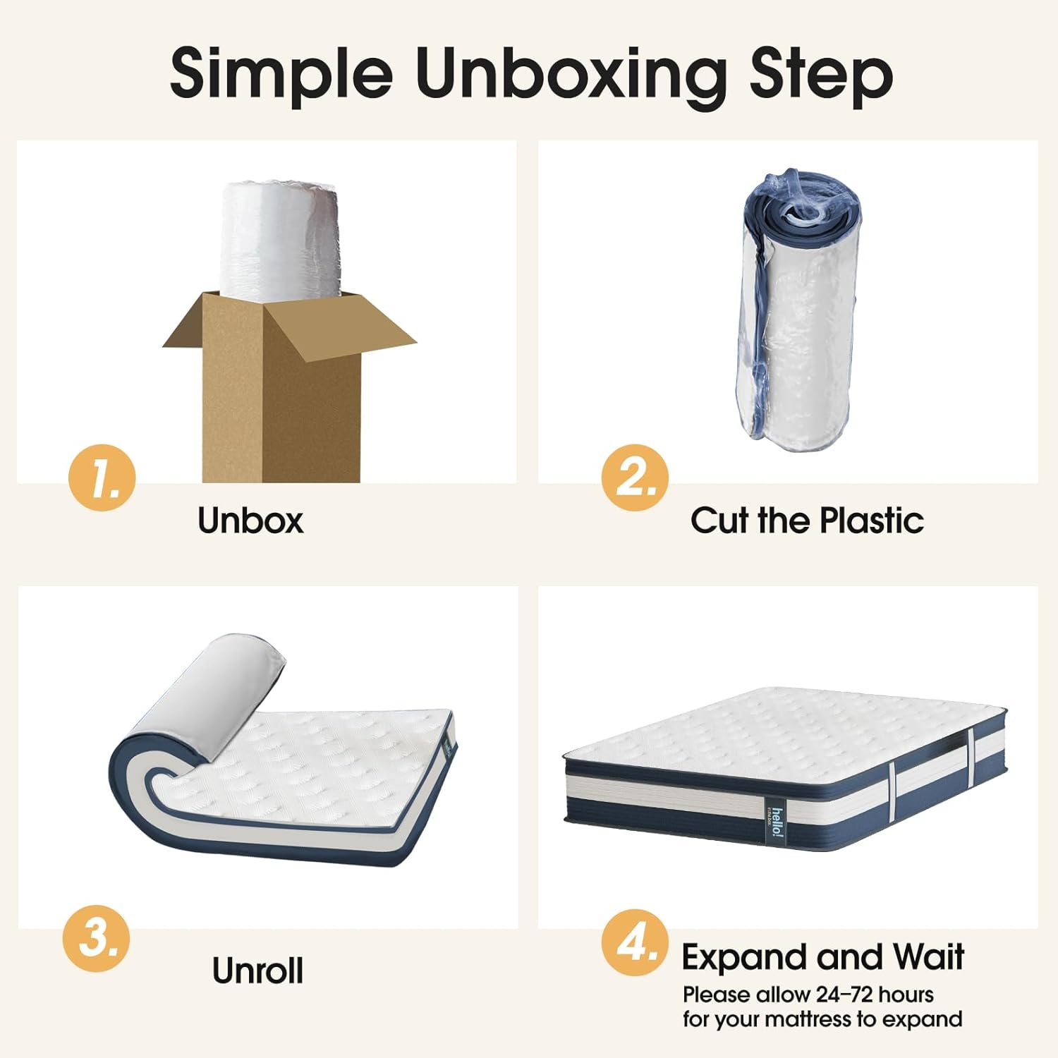 Full Size Mattress 12 Inch, Medium Firm Hybrid Mattress in a Box with Memory Foam & Individually Pocketed Coils, Pressure Relief & Motion Isolation, CertiPUR-US Certified, Fits All Bed Frames