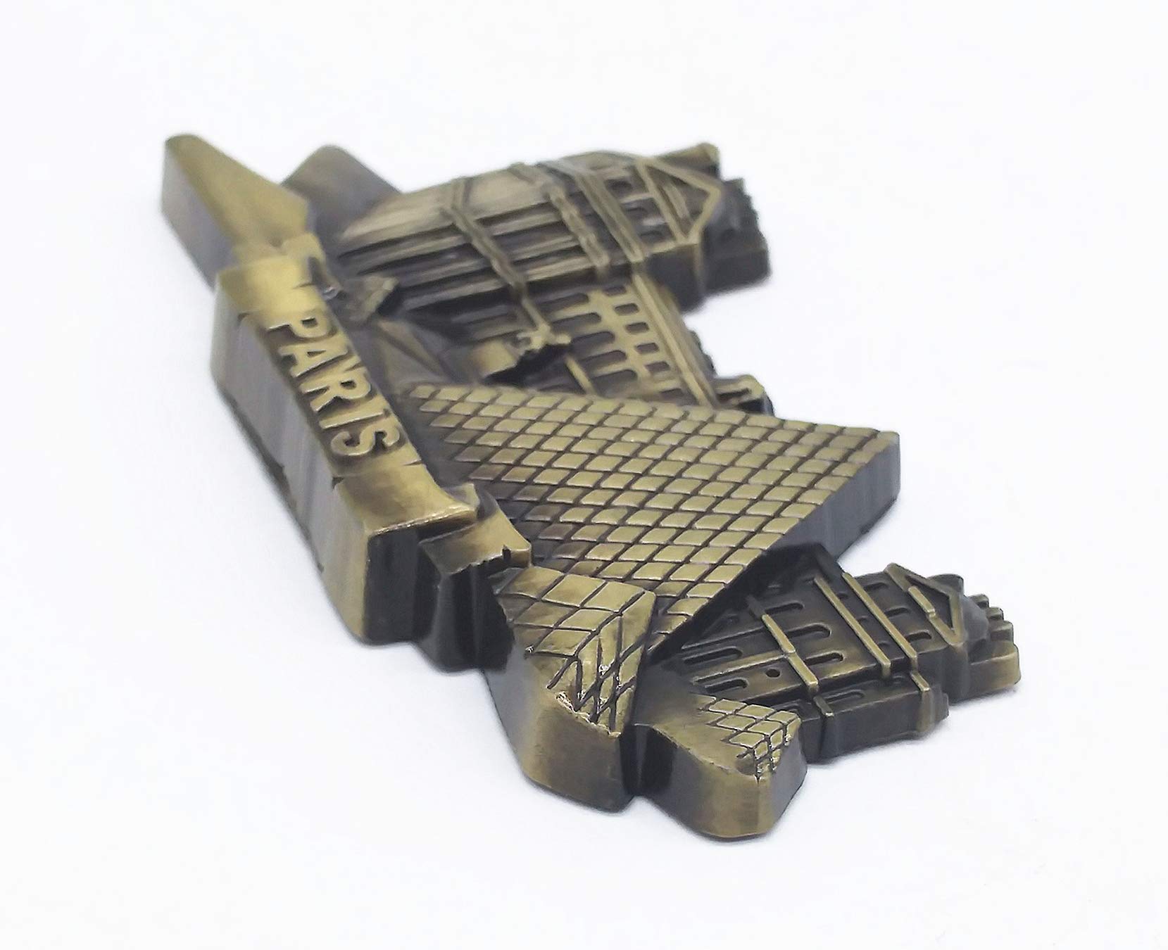 Magnete Frigorifero 3D Louvre Parigi Francia - Souvenir Da Viaggio In Metallo, 7x5 Cm - 3