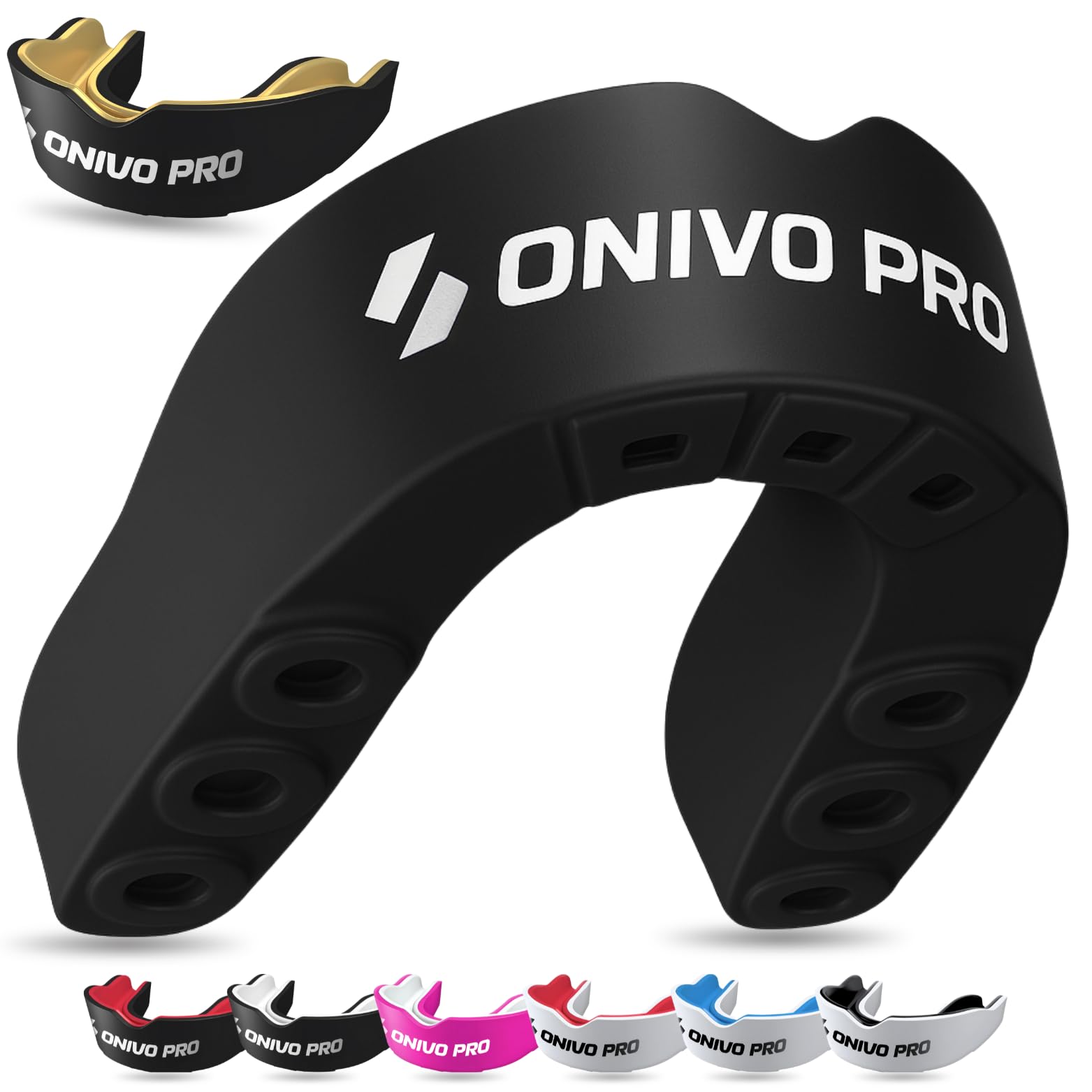 Dual Layer Sports Mouth Guard for Kids & Junior Below 11 Years, Premium Protection Gum Shield Kids with Case, Boil and Bite Mouthguard for Boxing, Rugby, MMA, Karate, Hockey & Contact Sports