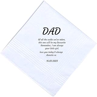 Personalised Father of the Bride Handkerchief Wedding Favour