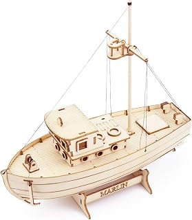 Wooden Sailboat Model Wooden Ship Model Kit Sailboat Fishing Boat Building 3D Puzzle Assembly Wood DIY Living Room and Study Decoration