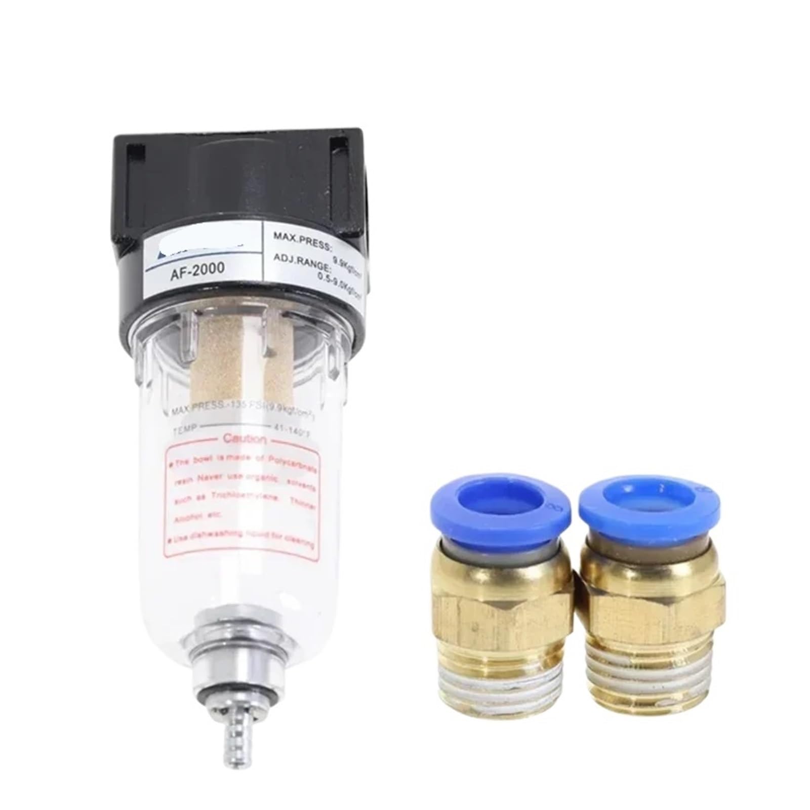 Procesador de fuente de aire de 1/4 AF2000 AF2000-02 bomba de filtro de cobre separador de aceite y agua compresor de componentes neumáticos (AF2000+PC8-02x2)